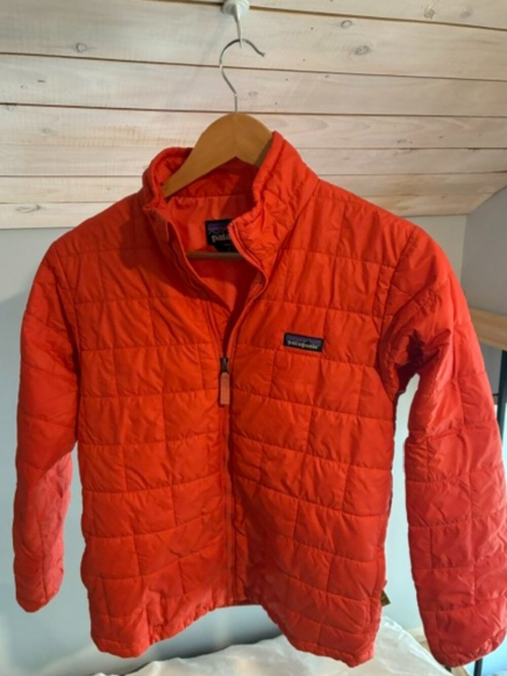 Orange kids Patagonia puffer jacket. size L-12